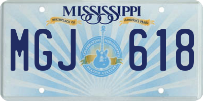 MS license plate MGJ618