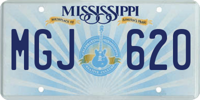 MS license plate MGJ620
