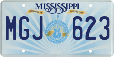 MS license plate MGJ623