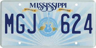 MS license plate MGJ624