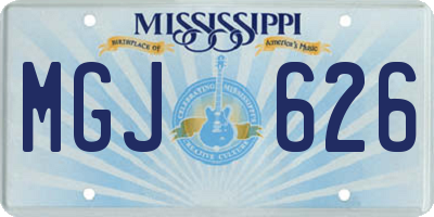 MS license plate MGJ626