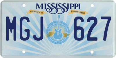 MS license plate MGJ627