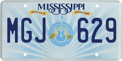 MS license plate MGJ629