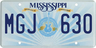 MS license plate MGJ630