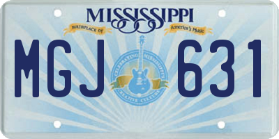 MS license plate MGJ631
