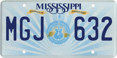 MS license plate MGJ632