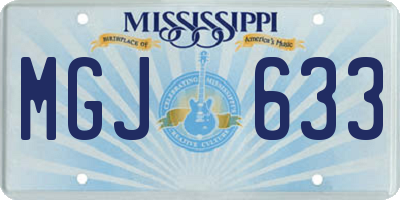 MS license plate MGJ633