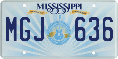 MS license plate MGJ636
