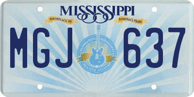 MS license plate MGJ637