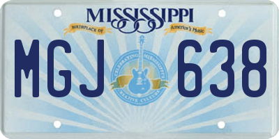 MS license plate MGJ638