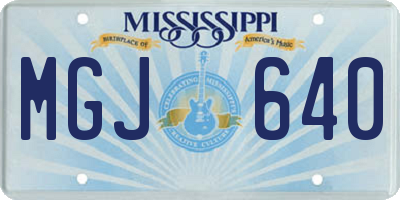MS license plate MGJ640
