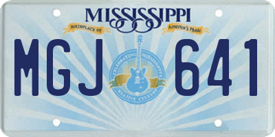 MS license plate MGJ641