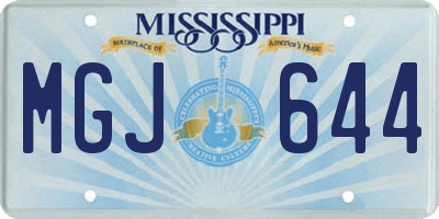 MS license plate MGJ644