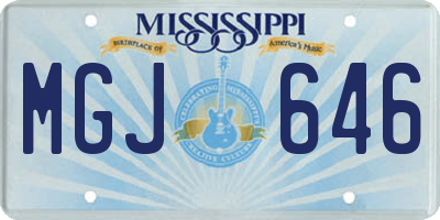 MS license plate MGJ646