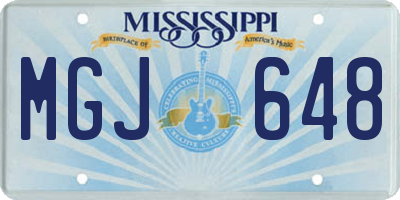 MS license plate MGJ648