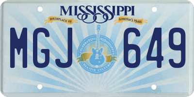 MS license plate MGJ649