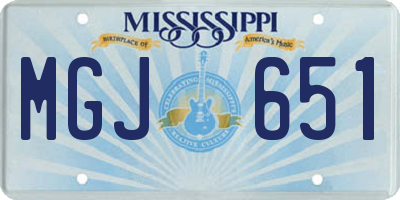 MS license plate MGJ651