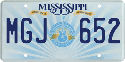 MS license plate MGJ652
