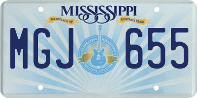 MS license plate MGJ655