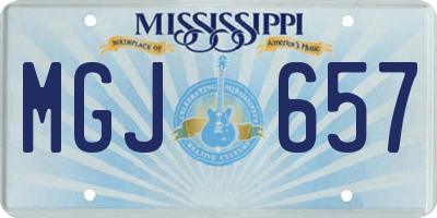 MS license plate MGJ657
