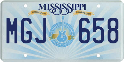MS license plate MGJ658
