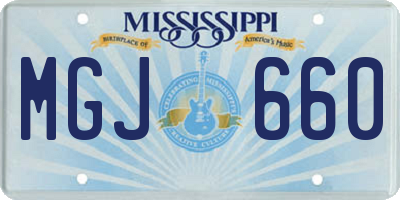 MS license plate MGJ660