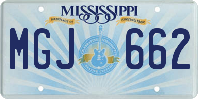 MS license plate MGJ662