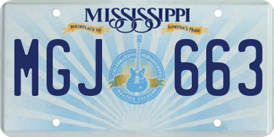 MS license plate MGJ663