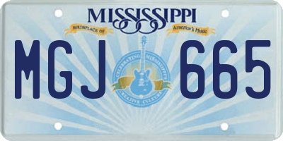 MS license plate MGJ665