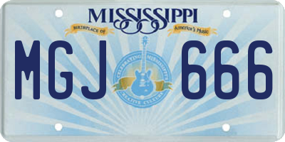 MS license plate MGJ666