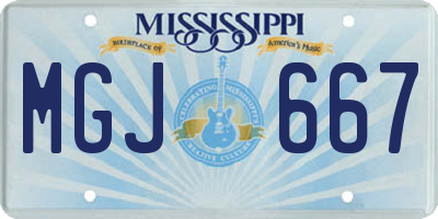 MS license plate MGJ667