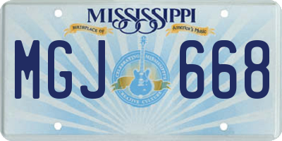 MS license plate MGJ668