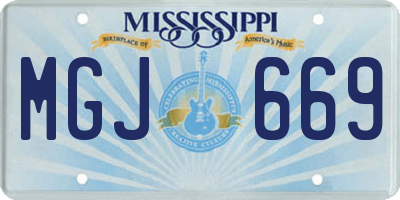 MS license plate MGJ669