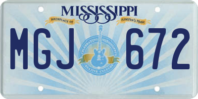 MS license plate MGJ672