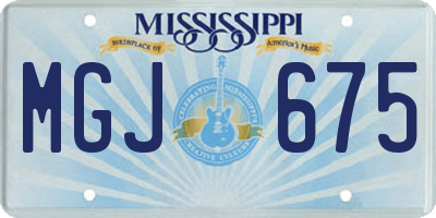 MS license plate MGJ675
