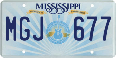 MS license plate MGJ677