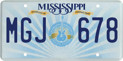 MS license plate MGJ678