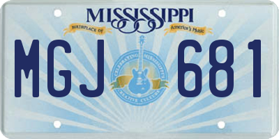 MS license plate MGJ681
