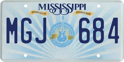 MS license plate MGJ684