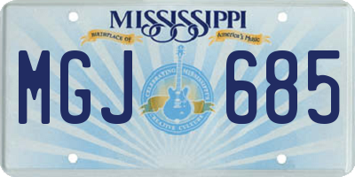 MS license plate MGJ685