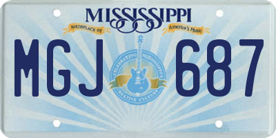MS license plate MGJ687