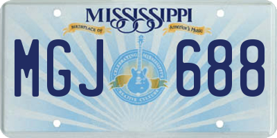 MS license plate MGJ688