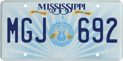 MS license plate MGJ692