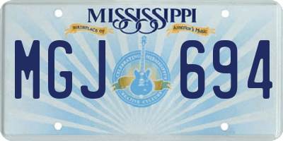 MS license plate MGJ694
