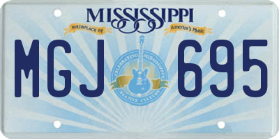 MS license plate MGJ695