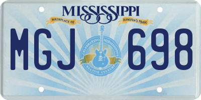MS license plate MGJ698