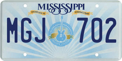 MS license plate MGJ702