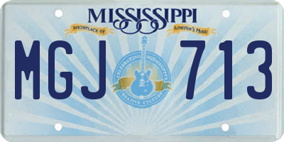 MS license plate MGJ713