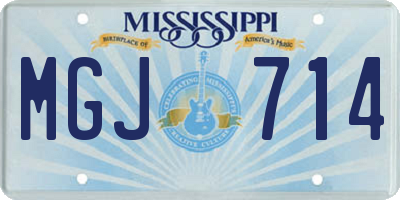 MS license plate MGJ714