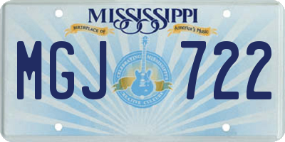 MS license plate MGJ722